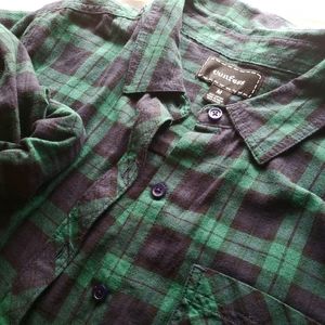 green and blue flannel